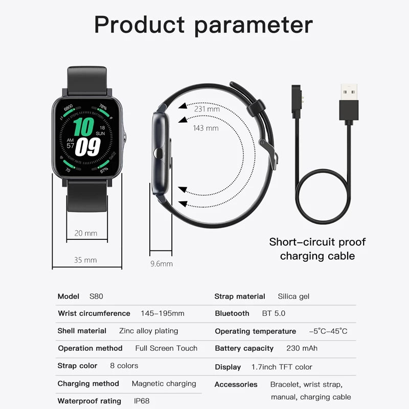 Full Screen IP68 Waterproof Ultra-Thin Smartwatch